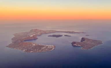 Aerial view of Santorini, Greece