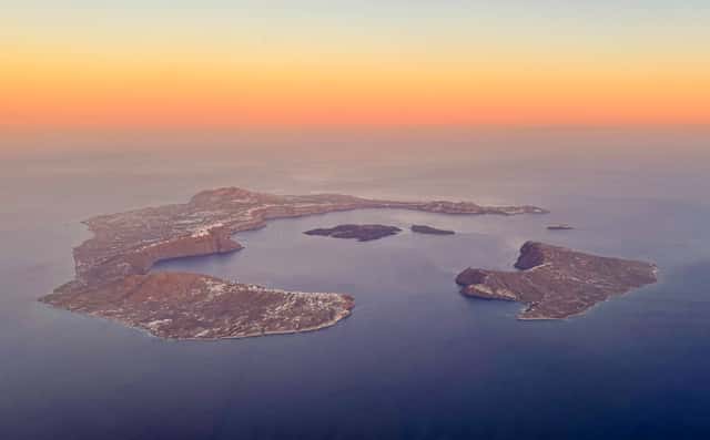 Aerial view of Santorini, Greece