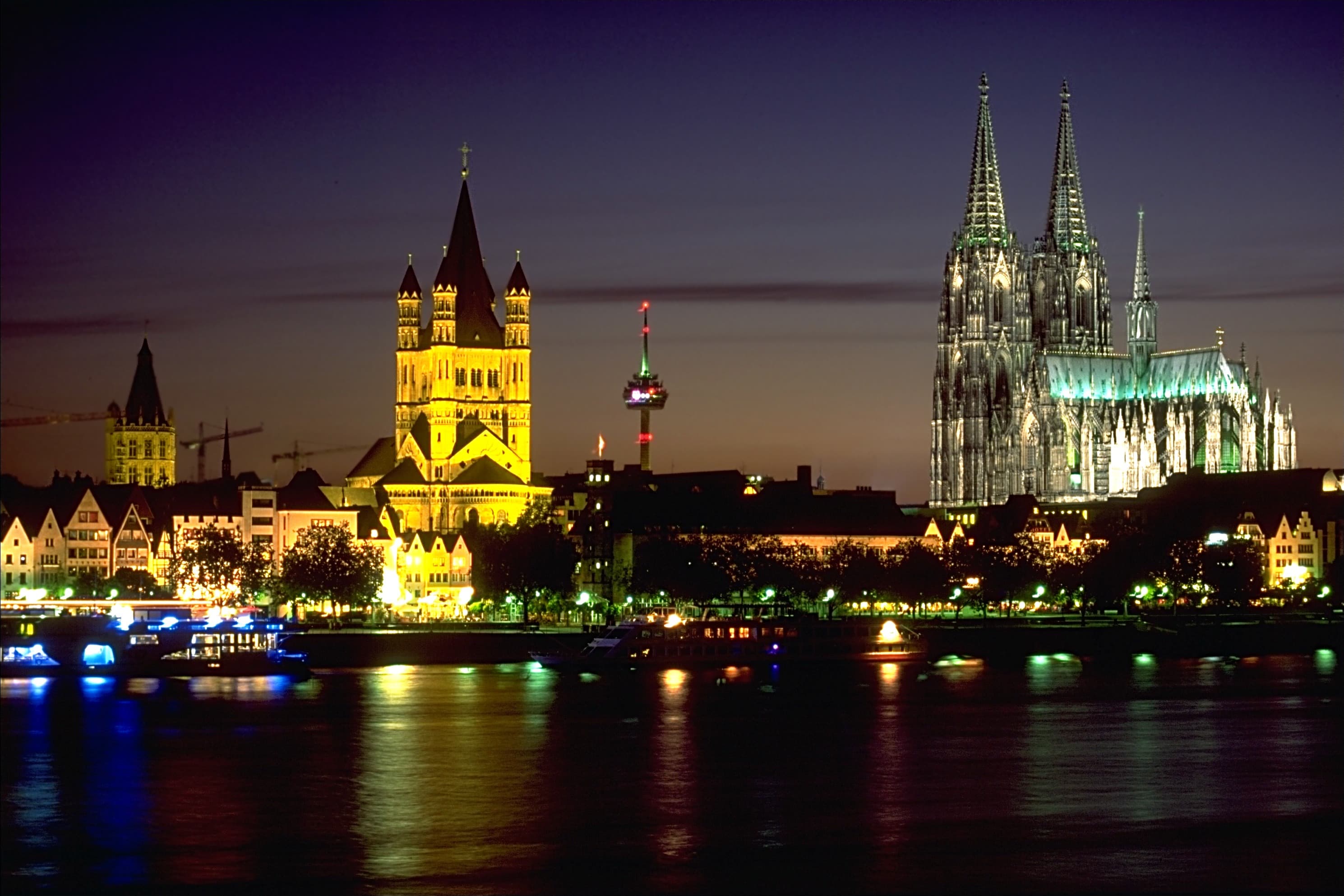 CologneSkylineAtNight in Cologne, Germany