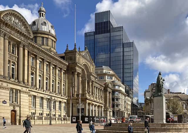 Birmingham Council House and 103 Colmore Row in Birmingham, United Kingdom