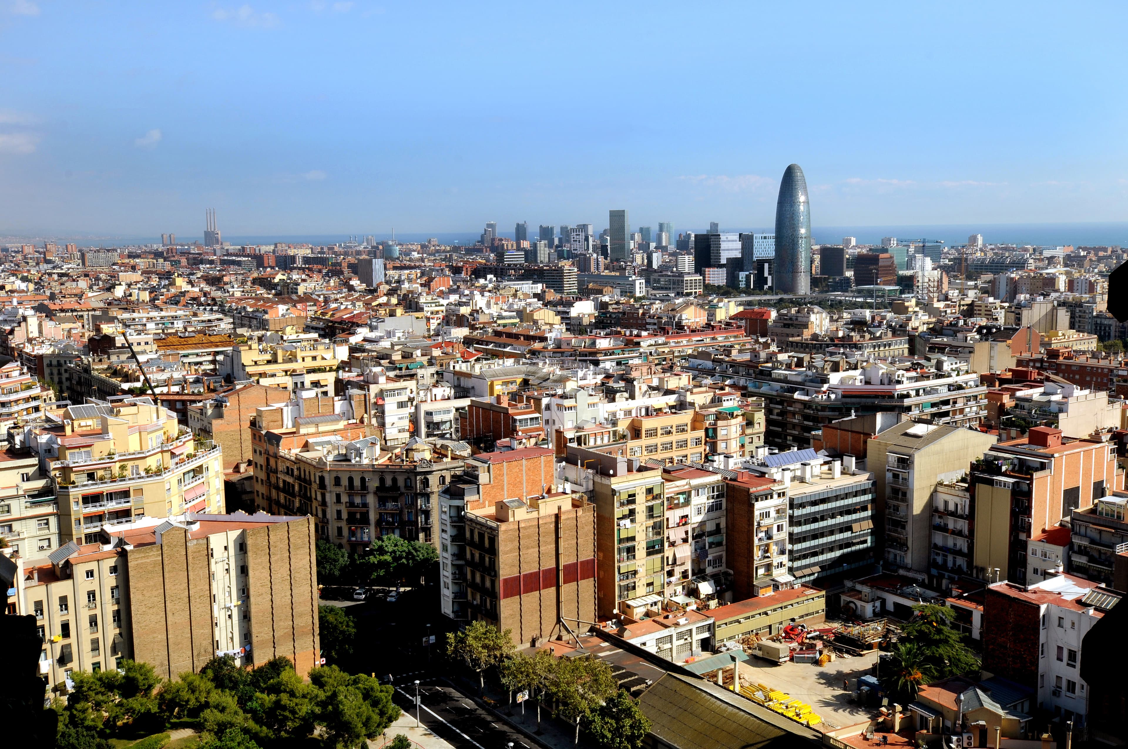 Barcelona skyline in Barcelona, Spain