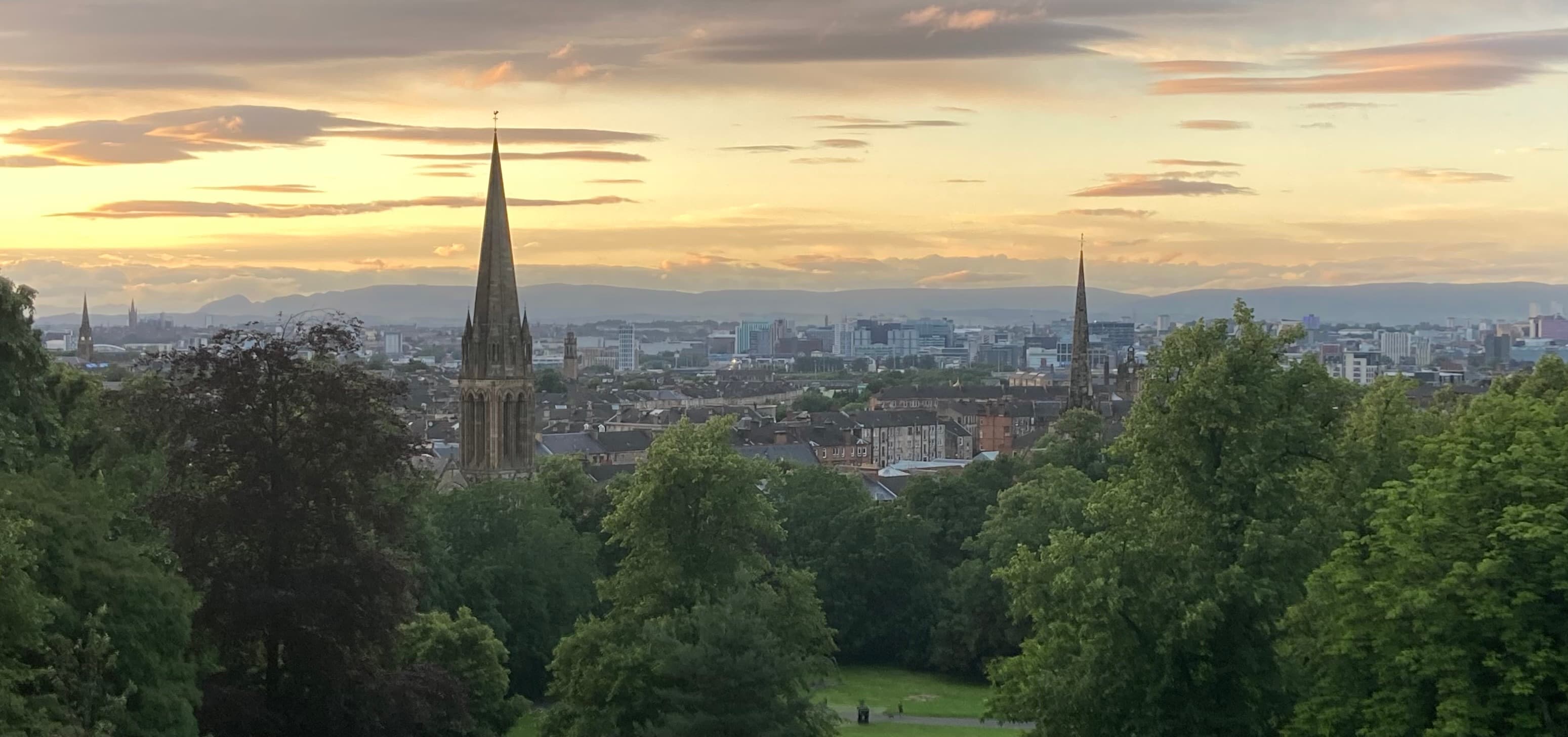 Glasgow panorama from Queen's Park in Glasgow, United Kingdom