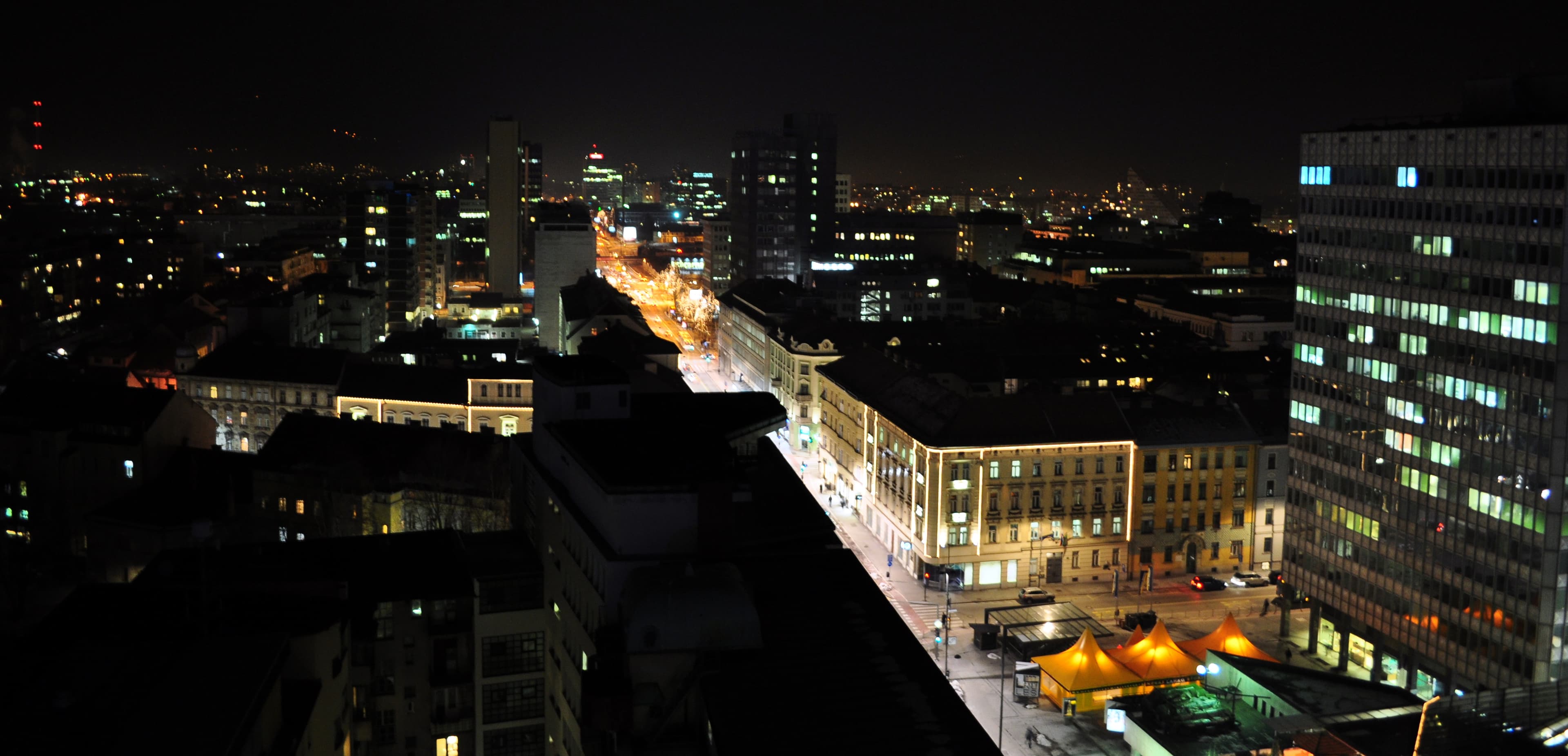 Ljubljana - night skyline in Ljubljana, Slovenia